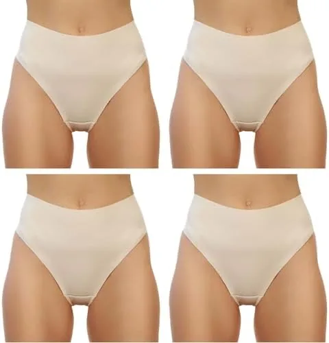 alessandra b womens high rise camel toe proof thong 4 pack